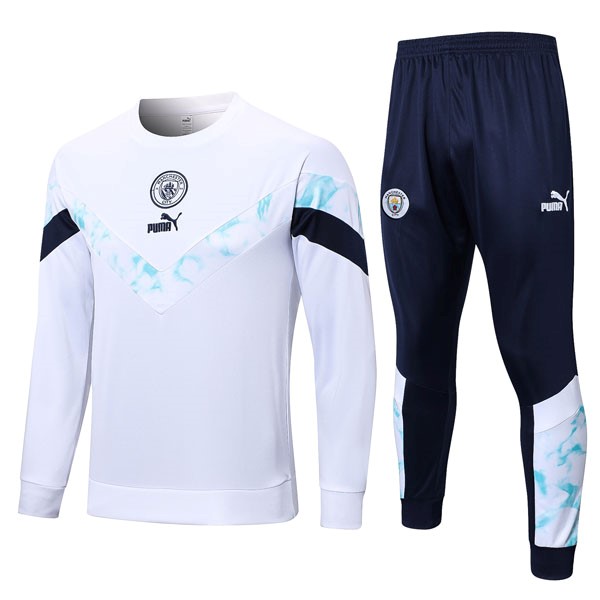 Sudadera De Training Manchester City 2022-23 Blanco Azul